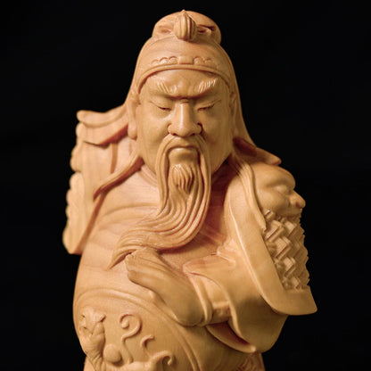 3pcs 10cm Liu Bei Guan Yu Zhang Fei Three Brothers Sculpture Boxwood Figure Chinese Three Kingdoms Solid Wood Statue Home Decor