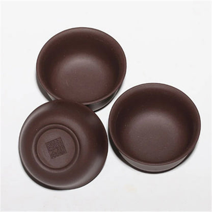3pcs. 40cc tea cup Upscale authentic yixing zisha handmade cup of tea hand carved cup real yixing zisha purple clay tea cups