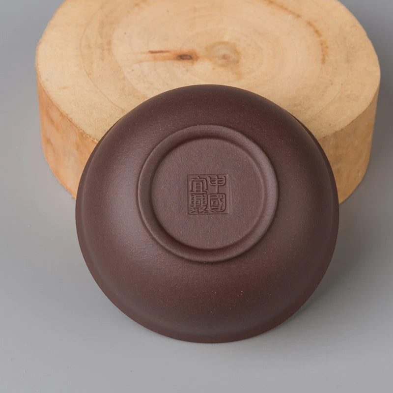 3pcs. 40cc tea cup Upscale authentic yixing zisha handmade cup of tea hand carved cup real yixing zisha purple clay tea cups