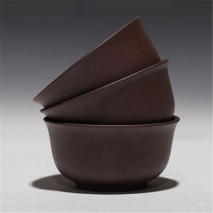 3pcs. 40cc tea cup Upscale authentic yixing zisha handmade cup of tea hand carved cup real yixing zisha purple clay tea cups