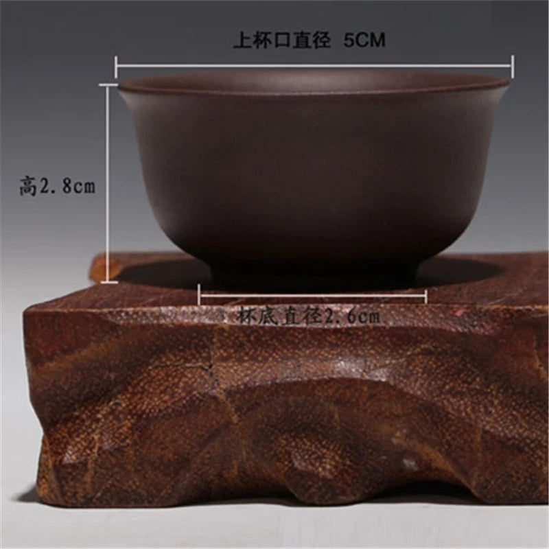 3pcs. 40cc tea cup Upscale authentic yixing zisha handmade cup of tea hand carved cup real yixing zisha purple clay tea cups