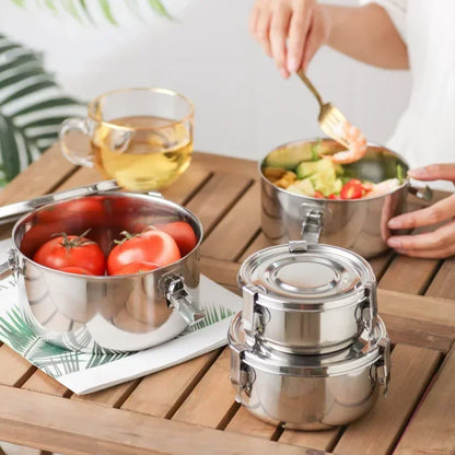 3pcs/5pcs 304 Stainlesss Steel Leak Proof outdoor Picnic Box Set Lunch Box with Lid Bento Box Food Storage Containers Tableware