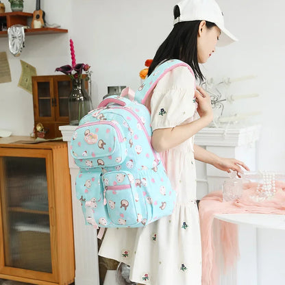 3pcs Primary School Students Schoolbag Boys and Girls Cartoon Bookbag Waterproof Backpack With Pencil Case and Lunch Bag