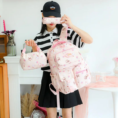 3pcs Primary School Students Schoolbag Boys and Girls Cartoon Bookbag Waterproof Backpack With Pencil Case and Lunch Bag