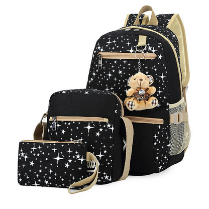 3pcs School Bags For Teenagers Girls Children School Backpacks Students Kids SchoolBag Set Travel Bag Rucksacks Mochila