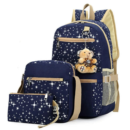 3pcs School Bags For Teenagers Girls Children School Backpacks Students Kids SchoolBag Set Travel Bag Rucksacks Mochila