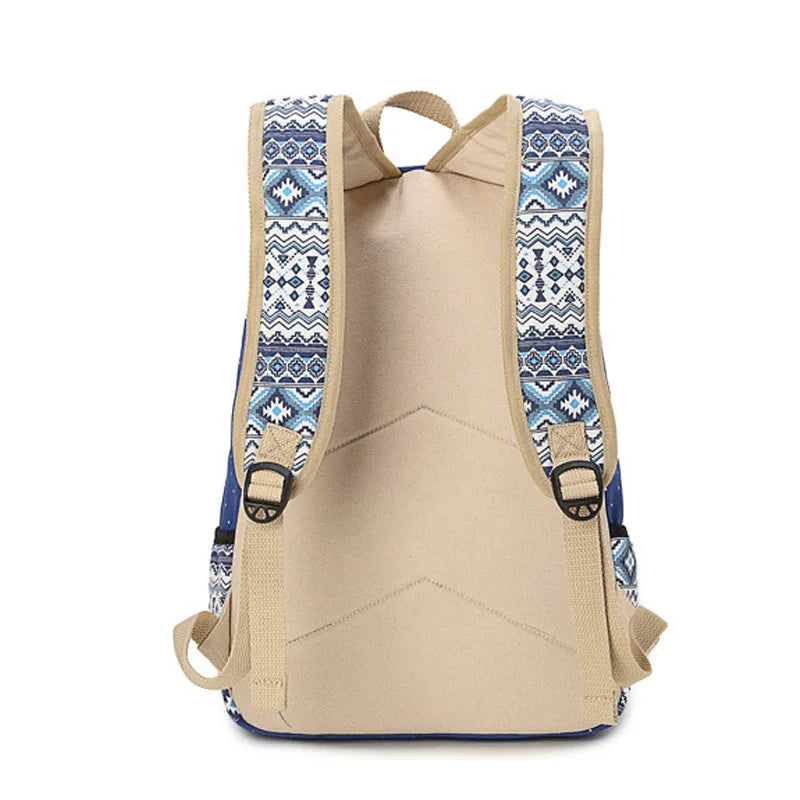 3pcs/Set Fashion Canvas Backpacks Female School bags for Teenagers Girls Laptop Rucksack Backpack Women's Travel Bag