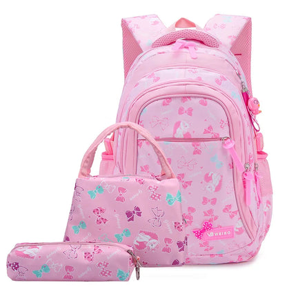 3pcs/set Bow Print school bags for teen Girls Primary Waterproof School bags Kids Student Princess Backpack Mochila Infantil