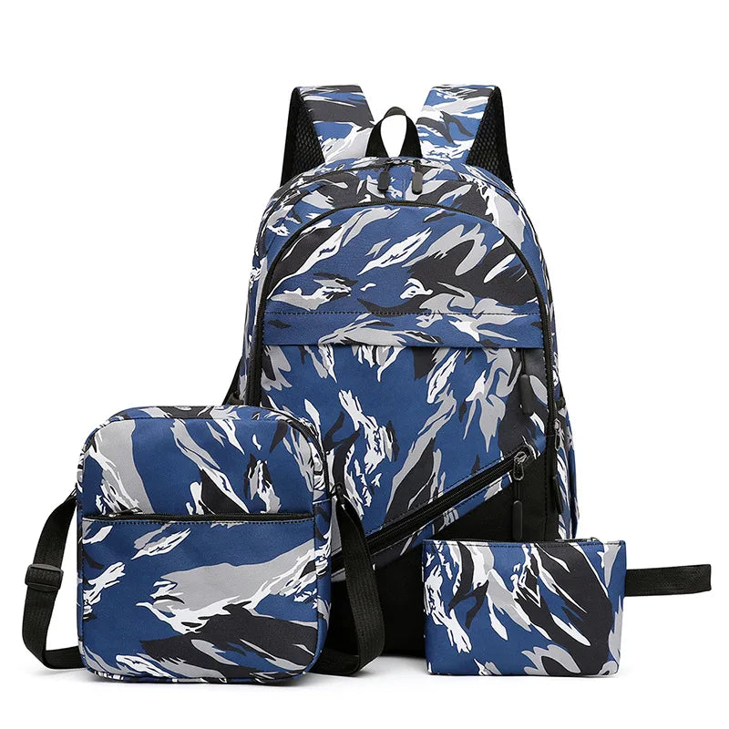3pcs/set Male backpacks high school bags for women 2022 boys one shoulder big student travel backpack men schoolbag sac mochila