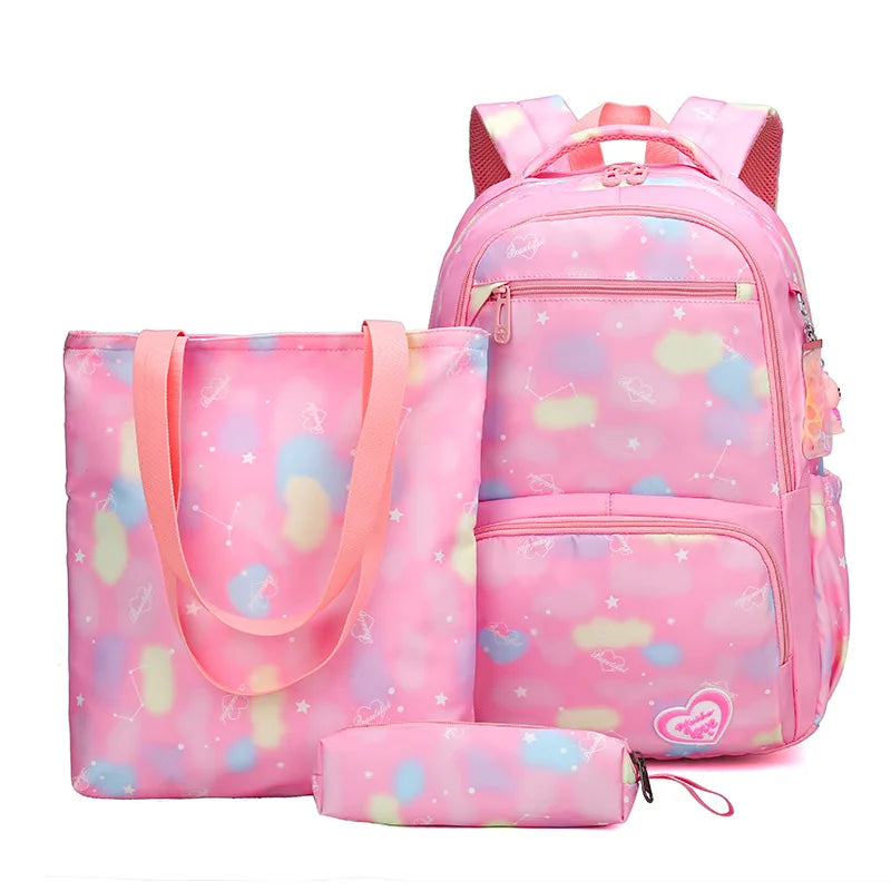 3pcs/set Printing School Bags Backpacks Schoolbag Fashion Kids Lovely Backpack For Children Girls School bag Student Mochila sac