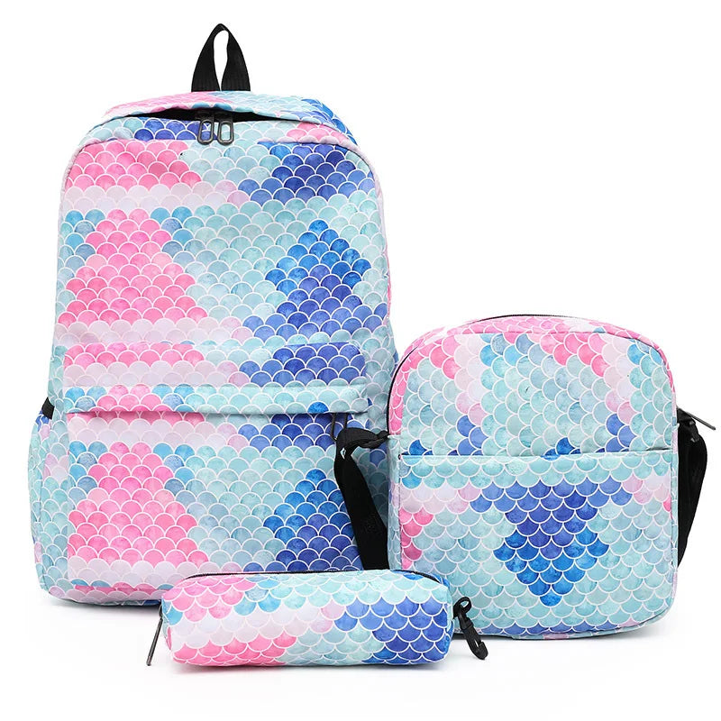 3pcs/set Printing School Bags Backpacks Schoolbag Fashion Kids Lovely Backpack For Children Girls School bag Student Mochila sac