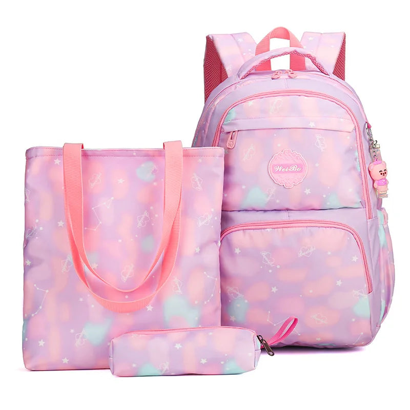 3pcs/set Printing School Bags Backpacks Schoolbag Fashion Kids Lovely Backpack For Children Girls School bag Student Mochila sac