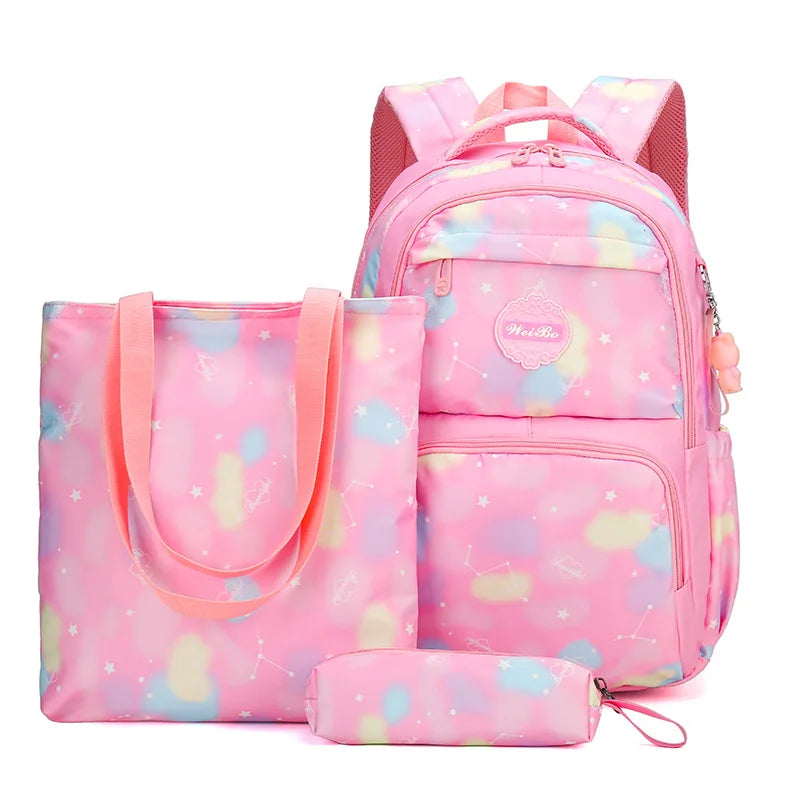 3pcs/set Printing School Bags Backpacks Schoolbag Fashion Kids Lovely Backpack For Children Girls School bag Student Mochila sac