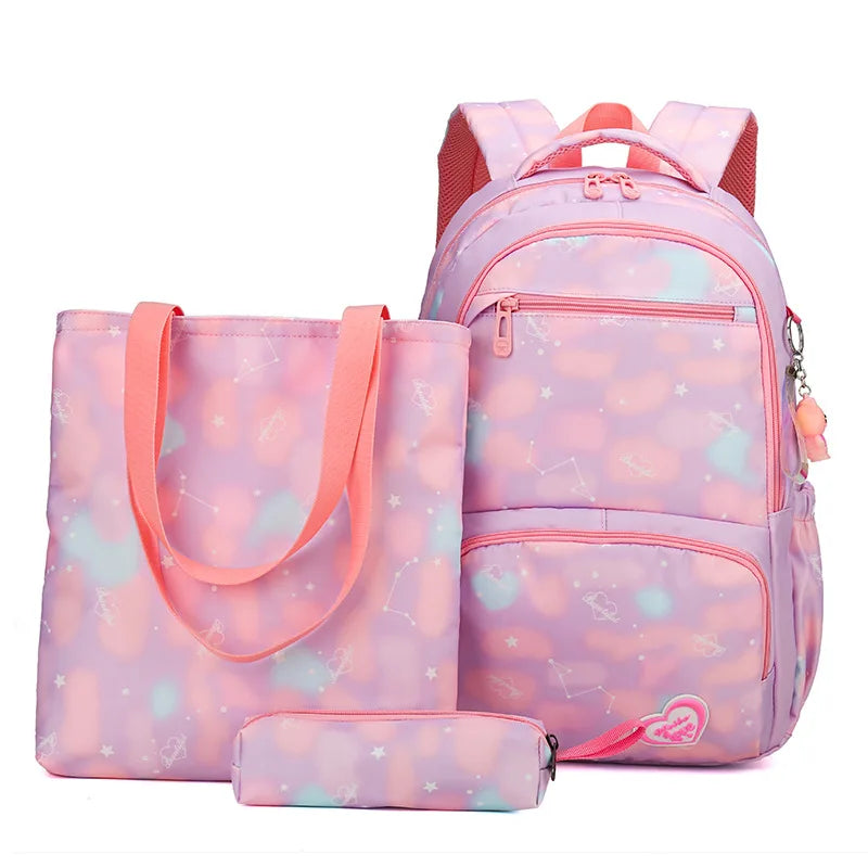 3pcs/set Printing School Bags Backpacks Schoolbag Fashion Kids Lovely Backpack For Children Girls School bag Student Mochila sac