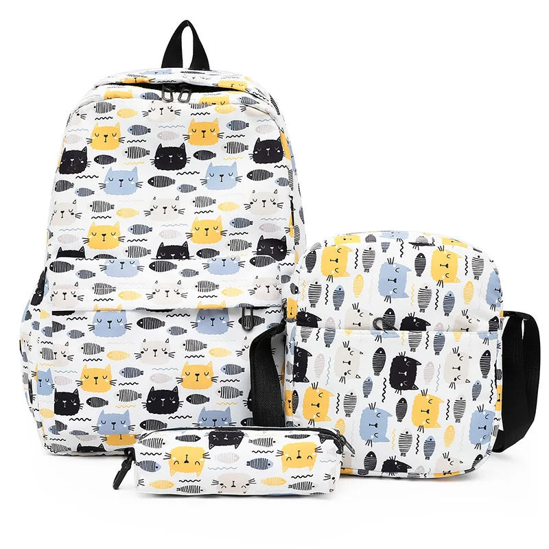 3pcs/set Printing School Bags Backpacks Schoolbag Fashion Kids Lovely Backpack For Children Girls School bag Student Mochila sac