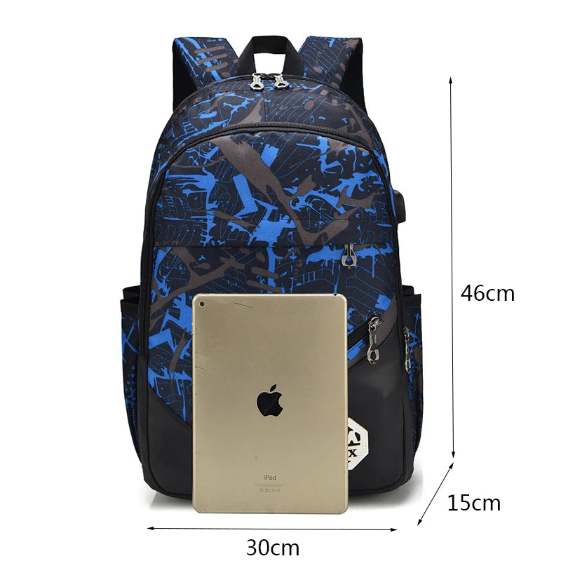 3pcs/set School Backpack For Teenagers Boys School Bags Fashion Children Waterproof Students Backpack Kids Mochila Escolar