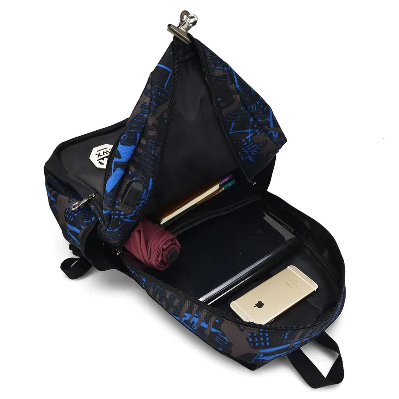 3pcs/set School Backpack For Teenagers Boys School Bags Fashion Children Waterproof Students Backpack Kids Mochila Escolar