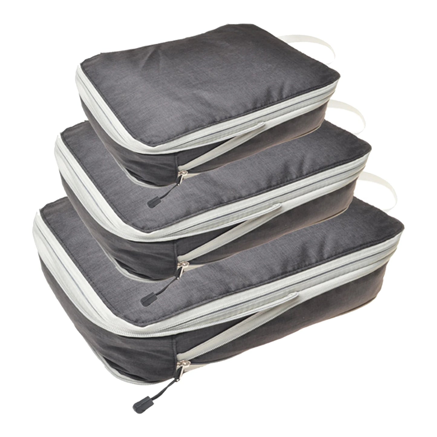 3pcs/set With Compression Portable Holiday Nylon Travel Waterproof Wear Resistant Storage Bag Packing Cube For Suitcase