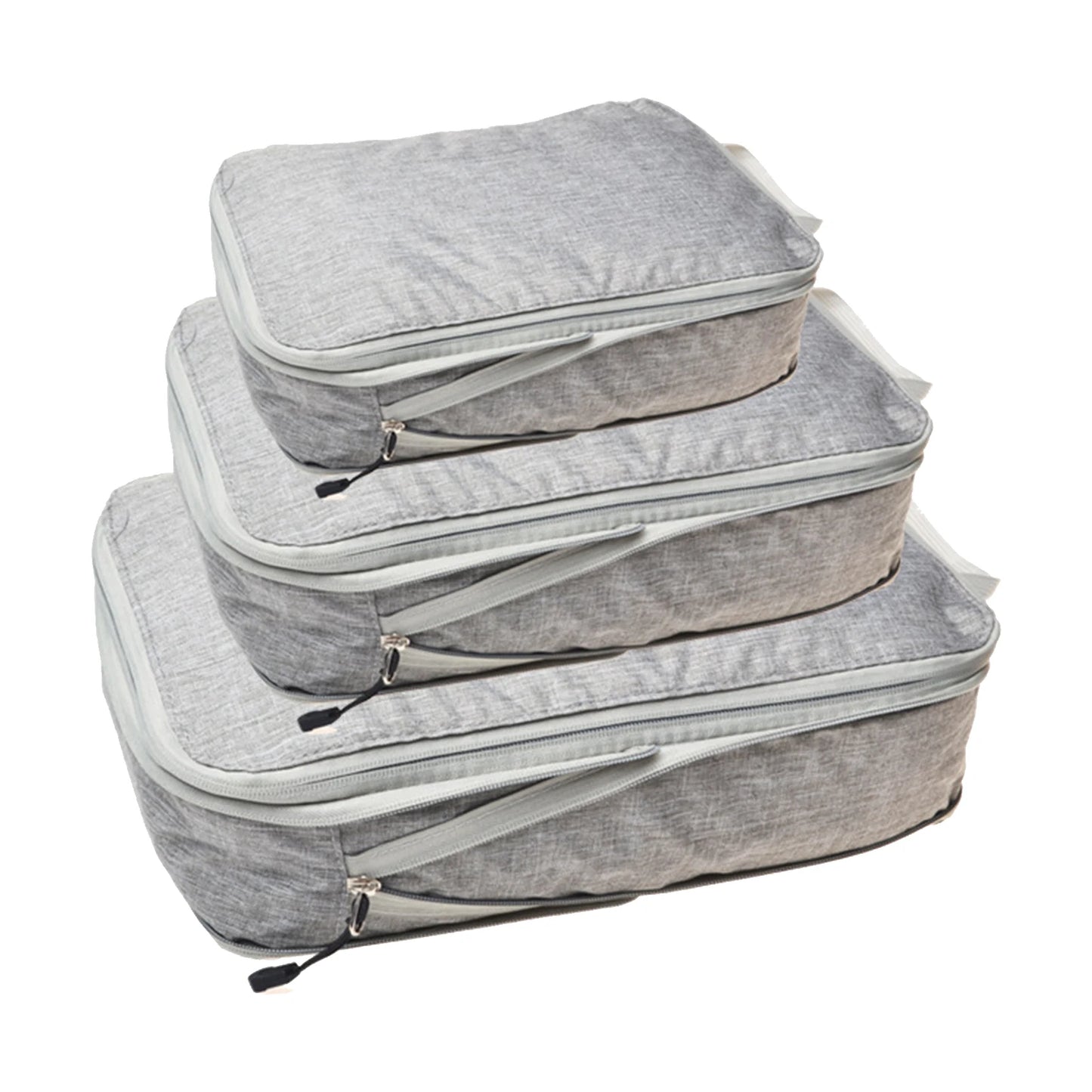 3pcs/set With Compression Portable Holiday Nylon Travel Waterproof Wear Resistant Storage Bag Packing Cube For Suitcase