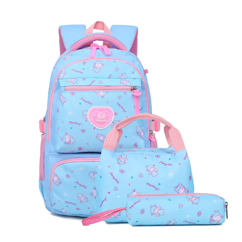 3pcs/set children school bags girls orthopedic schoolbags kids princess backpack primary school backpacks Pencil case mochila