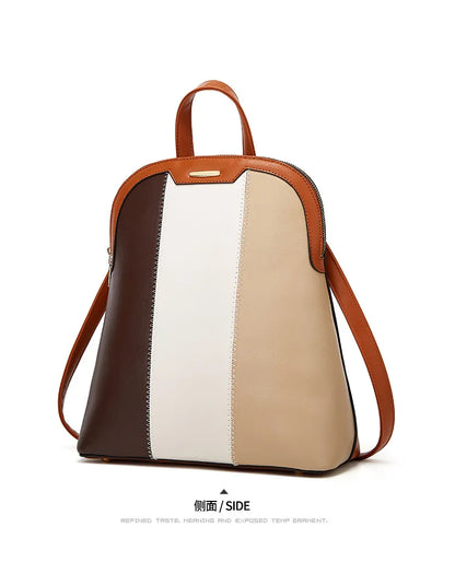3pcs/set fashion backpack woman leather backpack female shoulder bag waist bag leather purse clutch bag credit card holder gift
