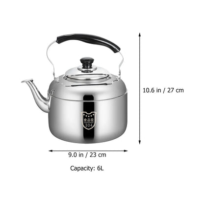 4/5/6L Tea Kettle Stovetop Whistling Teapot Stove Top Whistling Tea Kettle Stainless Steel Teapot Large Capacity Tea Kettle Pot