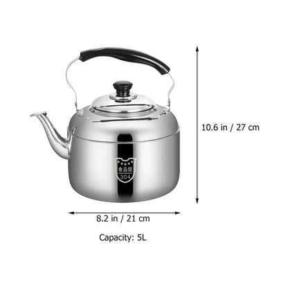 4/5/6L Tea Kettle Stovetop Whistling Teapot Stove Top Whistling Tea Kettle Stainless Steel Teapot Large Capacity Tea Kettle Pot