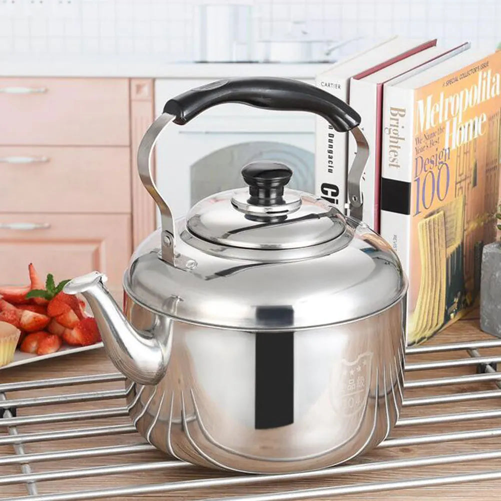 4/5/6L Tea Kettle Stovetop Whistling Teapot Stove Top Whistling Tea Kettle Stainless Steel Teapot Large Capacity Tea Kettle Pot