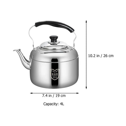 4/5/6L Tea Kettle Stovetop Whistling Teapot Stove Top Whistling Tea Kettle Stainless Steel Teapot Large Capacity Tea Kettle Pot