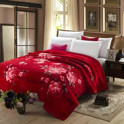 4.5kg Raschel blanket thicker for winter double layers flower 3D thickening bed cover wedding bedding set blankets throws 78"90"