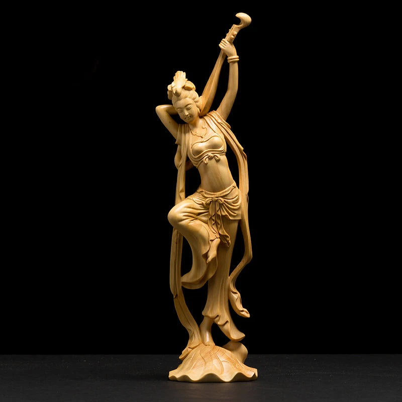 4 Beautiful Yoga Statue Flying Four Buddhas Thailand Wood Sculpture Carving Crafts Garden Decoration