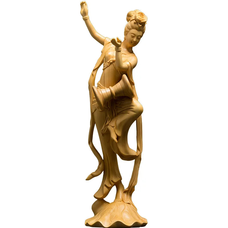 4 Beautiful Yoga Statue Flying Four Buddhas Thailand Wood Sculpture Carving Crafts Garden Decoration