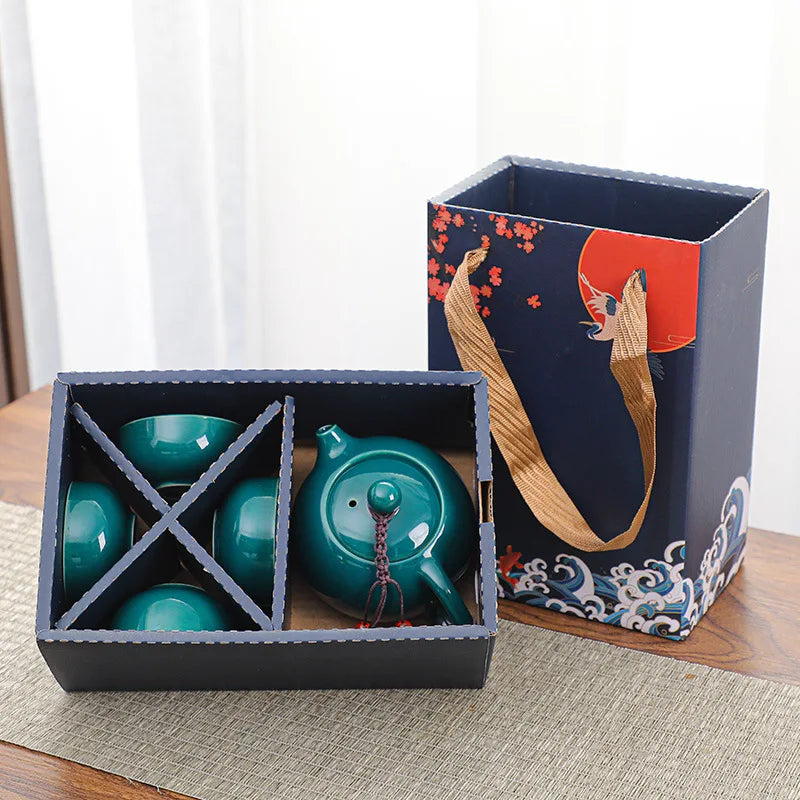 4 Cups Chinese Kung Fu Tea Set Travel Set Ceramic Portable Teapot Porcelain Teaset Gaiwan Tea Cups Tea Tool With Travelling Bag