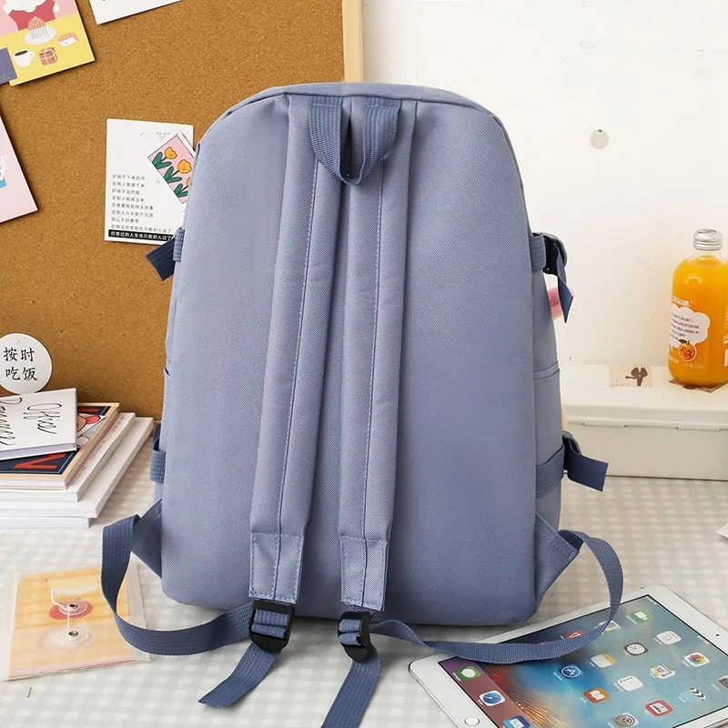 4 Pcs Set Kawaii Women Backpack Cute School Bag Teenage For Girls Scoolbag Large Capacity Female Bookbags Travel Bags 2022 New