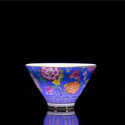 4 Pcs/set Jingdezhen Exquisite Pastel Tea Cup Ceramic Hand Painted Teacup Master Cup Personal Cup Office Household Tea Set