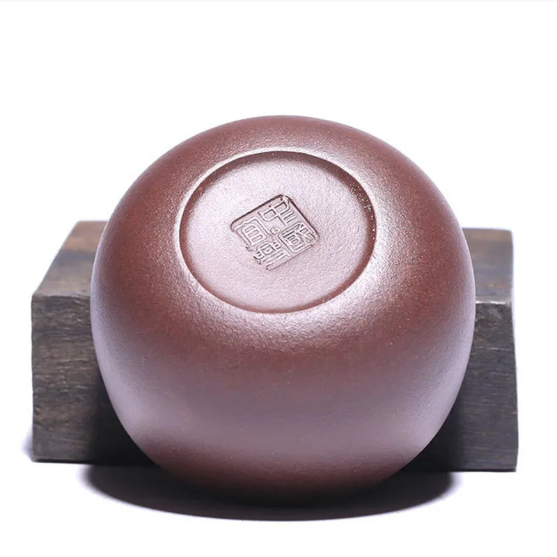 4 Pcs/set Yixing Retro Purple Clay Teacup Handmade Boutique Master Cup Chinese Teaware Supplies Tea Ceremony Accessories