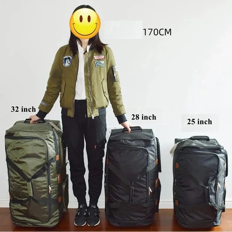 4 Sizes 20-25-28-32 Inch 2 Wheels Rolling Luggage Bags large Travel Trolley Bags Business Travel Rolling Duffle Bag on Wheels