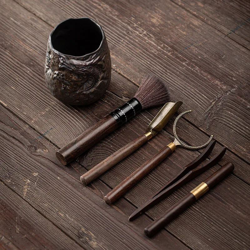 4 Style Dragon Gilt Tea Set Pottery Kung Fu Tea Ceremony Accessories Storage Cloud Tea Canister Utensils Pen Case Lotus Pot