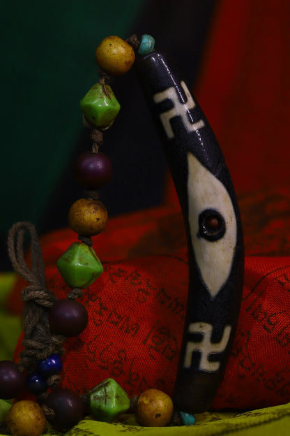 4"Tibetan Temple Collection Old Natural Agate Filigree Mosaic Gems Dzi Bead Buddhism logo Pendant Amulet Town House Exorcism