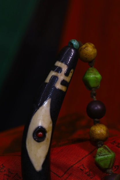 4"Tibetan Temple Collection Old Natural Agate Filigree Mosaic Gems Dzi Bead Buddhism logo Pendant Amulet Town House Exorcism