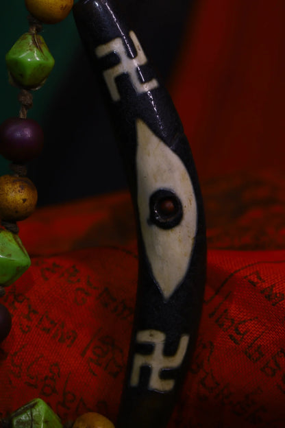 4"Tibetan Temple Collection Old Natural Agate Filigree Mosaic Gems Dzi Bead Buddhism logo Pendant Amulet Town House Exorcism
