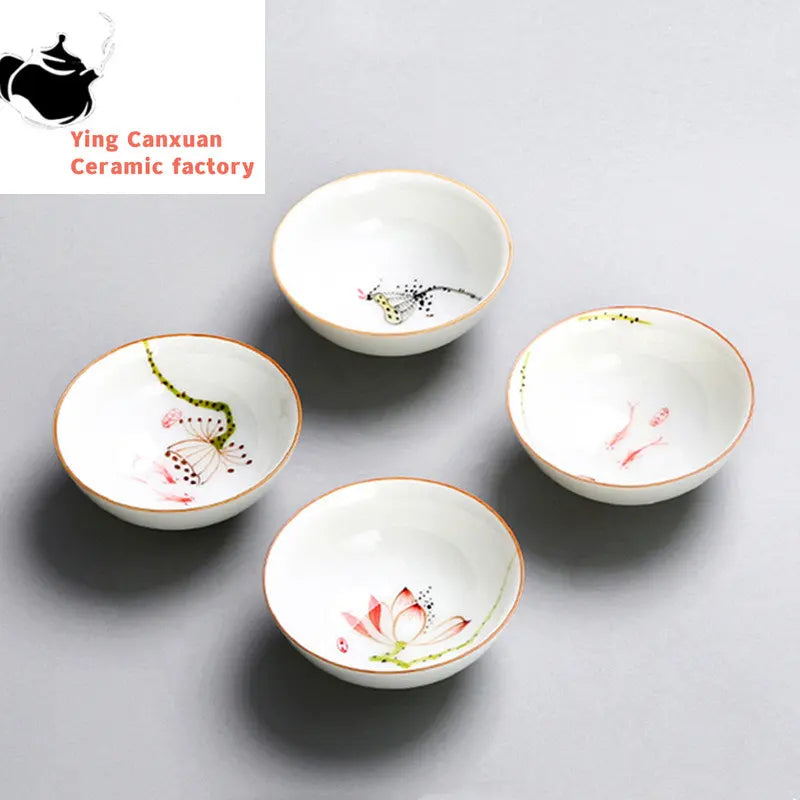 4 pcs/lot Ceramic Teacup Coffee cup Hand painted blue and white Tea Bowl Chinese Tea set Accessories Personal Single Cup