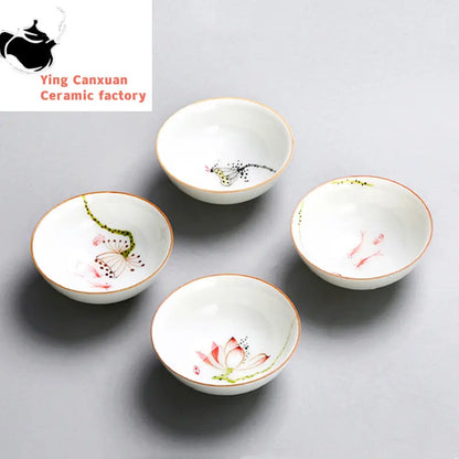 4 pcs/lot Ceramic Teacup Coffee cup Hand painted blue and white Tea Bowl Chinese Tea set Accessories Personal Single Cup