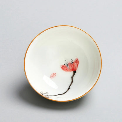 4 pcs/lot Ceramic Teacup Coffee cup Hand painted blue and white Tea Bowl Chinese Tea set Accessories Personal Single Cup
