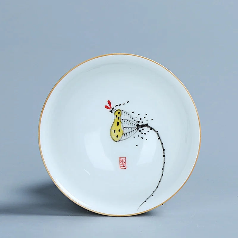 4 pcs/lot Ceramic Teacup Coffee cup Hand painted blue and white Tea Bowl Chinese Tea set Accessories Personal Single Cup