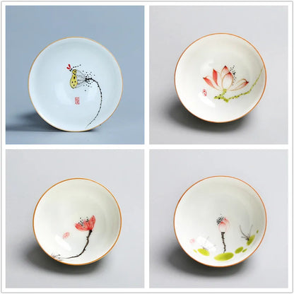 4 pcs/lot Ceramic Teacup Coffee cup Hand painted blue and white Tea Bowl Chinese Tea set Accessories Personal Single Cup