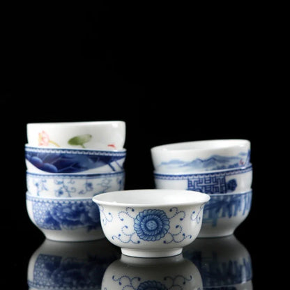 4 pcs/lot Jingdezhen Blue and white porcelain Tea cup Handmade small single cup Tea bowl Master Cup Teaware accessories 40ml