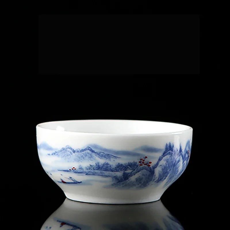 4 pcs/lot Jingdezhen Blue and white porcelain Tea cup Handmade small single cup Tea bowl Master Cup Teaware accessories 40ml