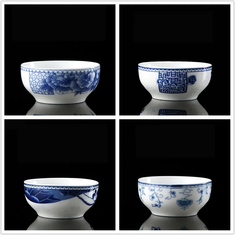 4 pcs/lot Jingdezhen Blue and white porcelain Tea cup Handmade small single cup Tea bowl Master Cup Teaware accessories 40ml