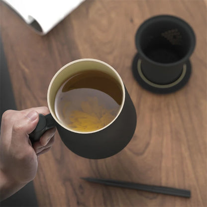 400ml Ceramic Coffee  Tea Mug With Handle Filter Lid For Home Porcelain Cup Office Tea Mug Premium Gifts Tea Strainer